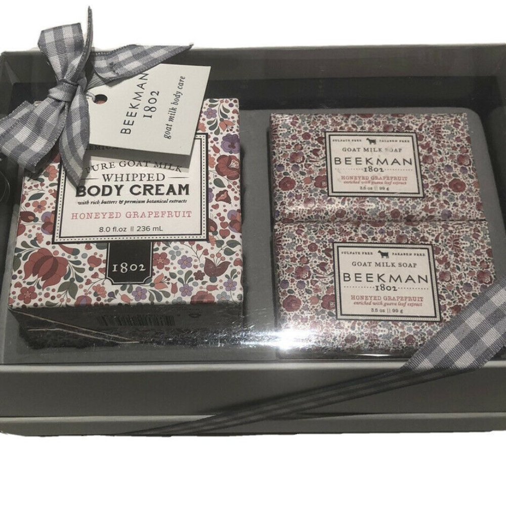 BEEKMAN 1802 Honeyed Grapefruit GOAT MILK WHIPPED BODY CREAM & BAR SOAP